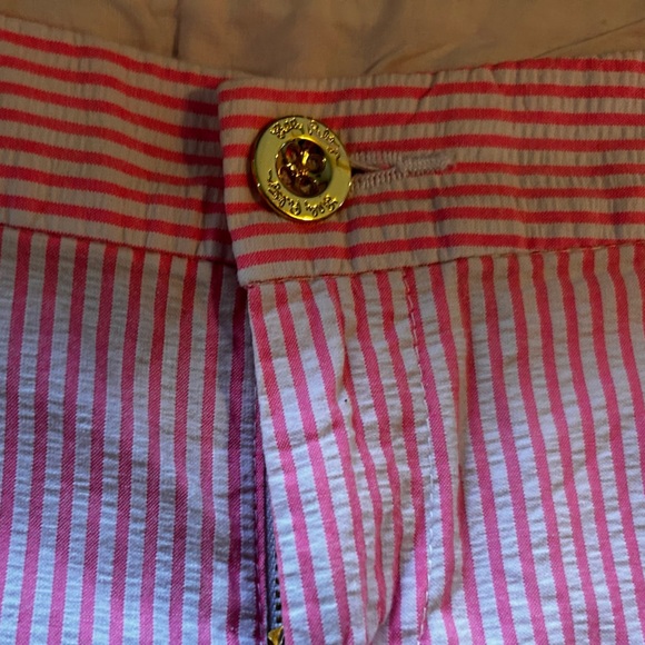 Lilly Pulitzer Buttercup Shorts Sear sucker White and Pink Women’s Size 2 - Picture 8 of 8